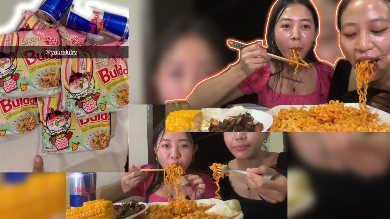 Spicy Chicken Noodles MUKBANG With Friend. #koreanspicynoodle #withfriend || AthrieNagaOfficial ||