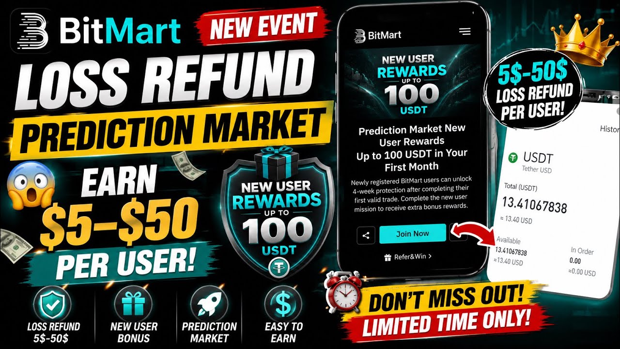 BitMart Prediction Market Tutorial | Get $5-$50 Loss Refund for New Users