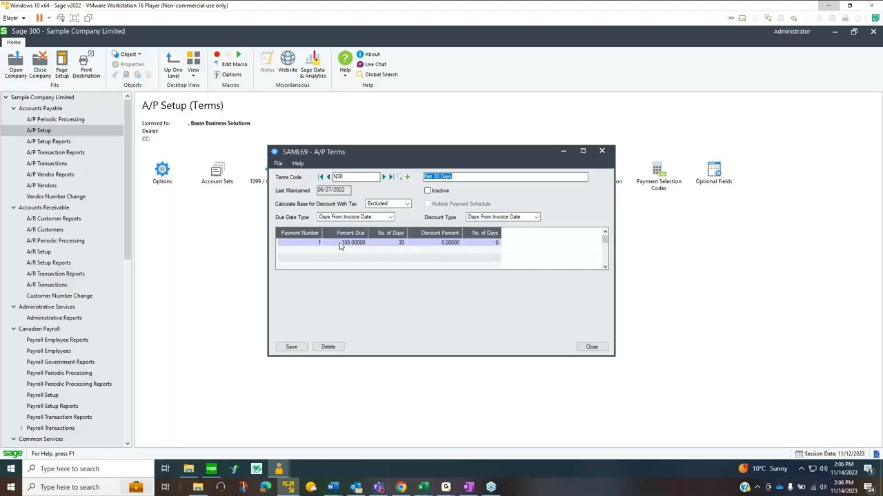 Учебное пособие по работе с кредиторской задолженностью в Sage 300