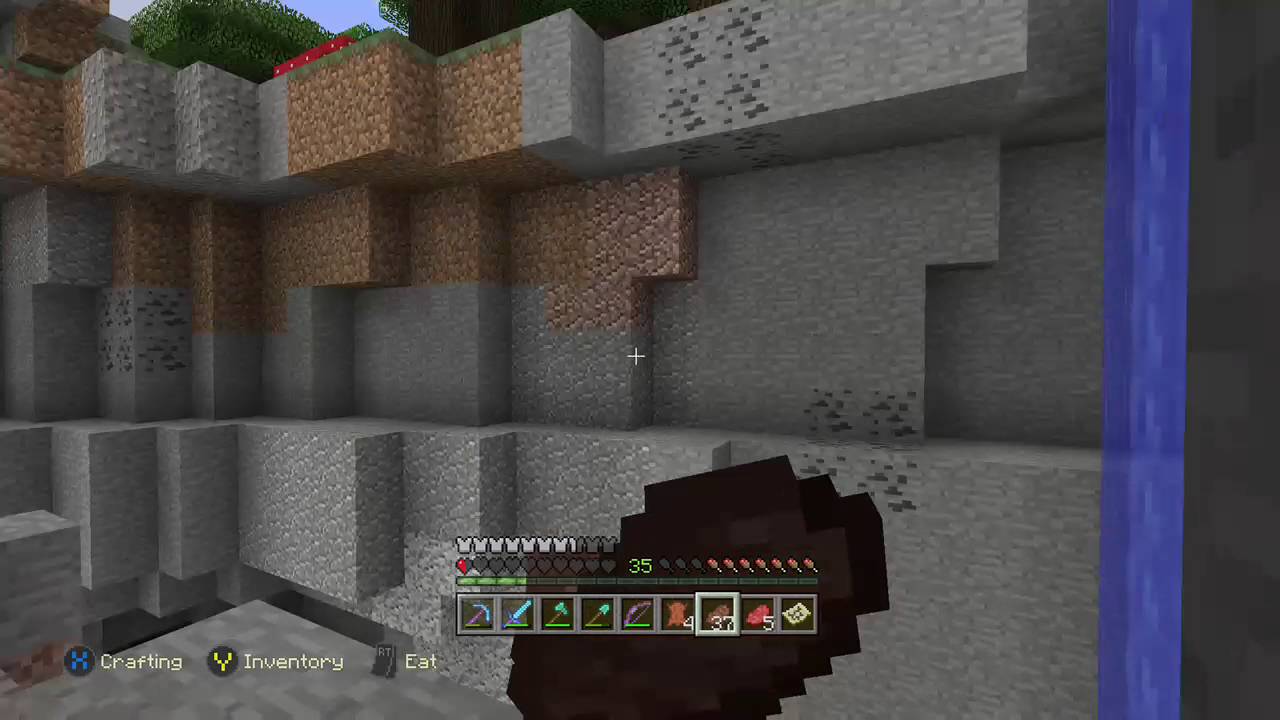 MineCraft Ravine Fall!! near death