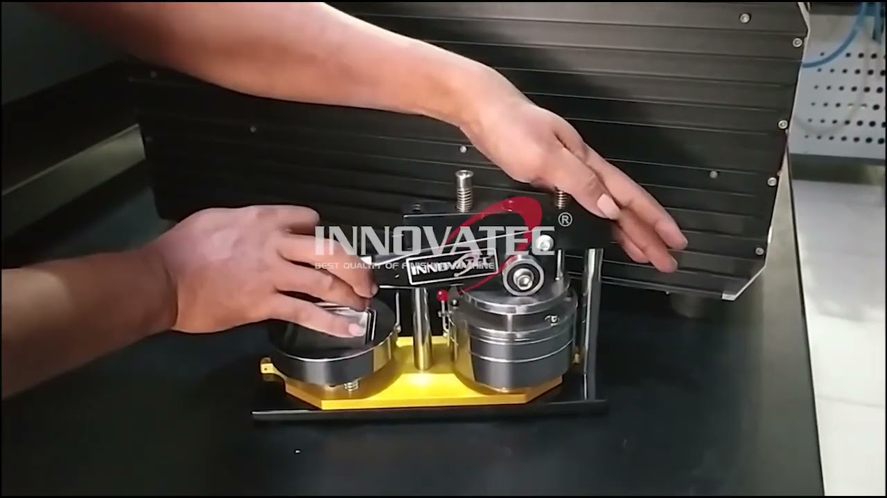 DEMO VIDEO PENGEPRESAN BAHAN PIN MENGGUNAKAN PLASTIK DOFF DENGAN MESIN PRESS PIN ROTARI