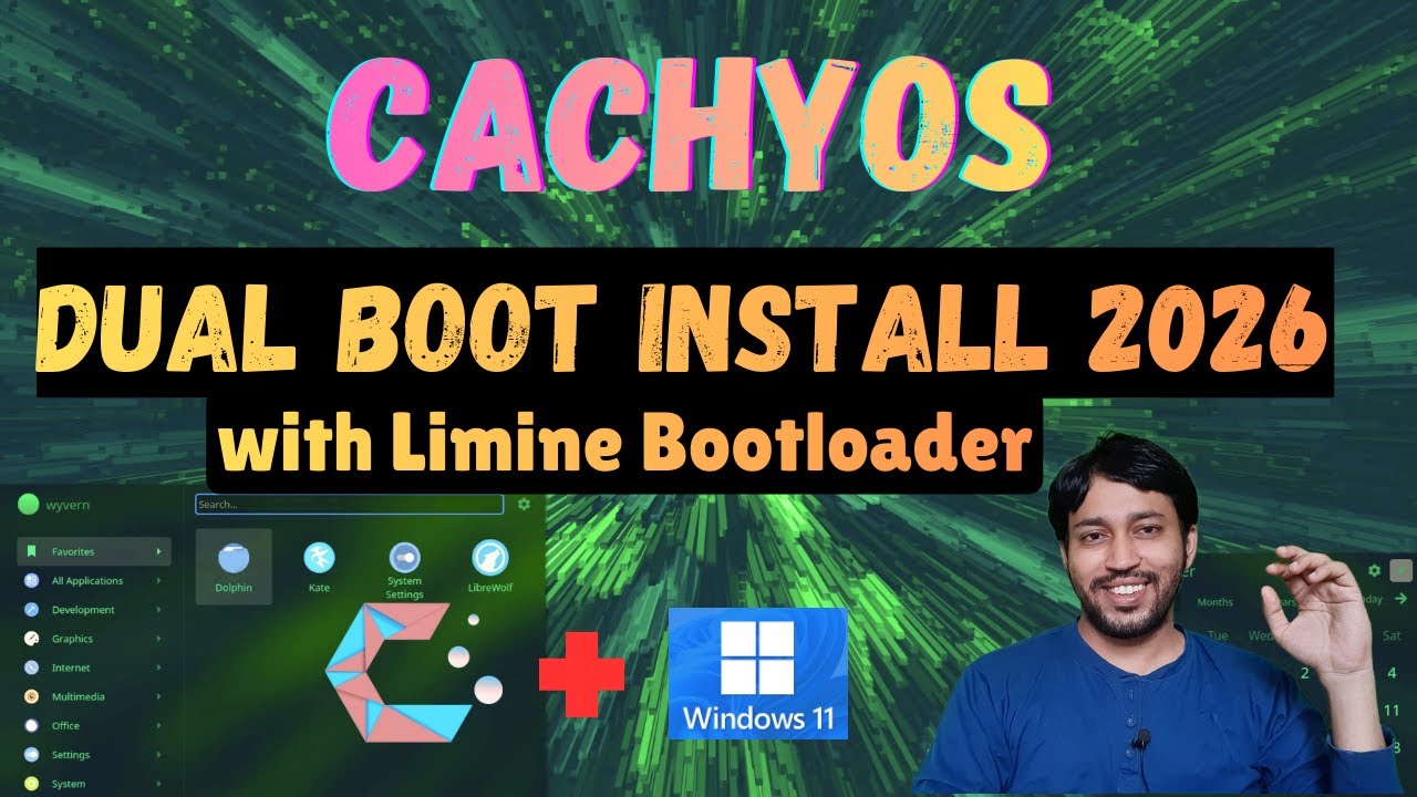 Установка CachyOS в режиме двойной загрузки с Windows 11 (2026) с загрузчиком Limine #linux #windows