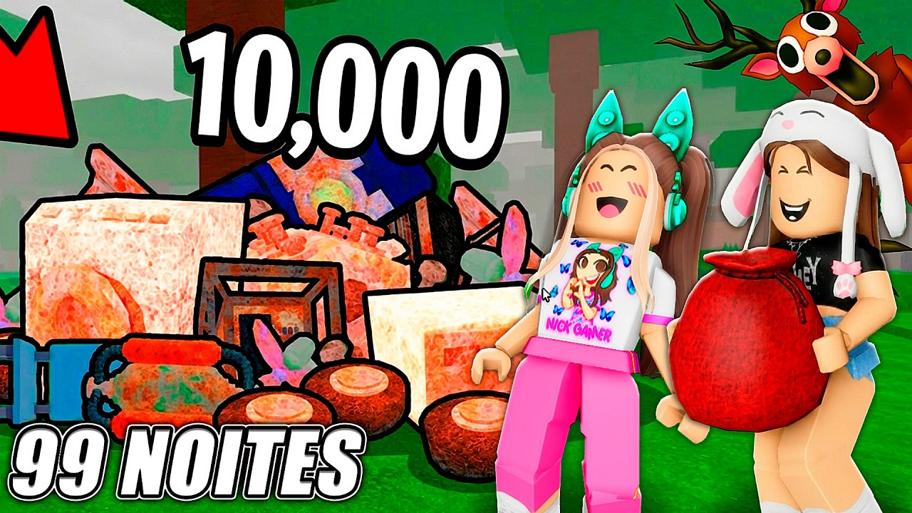 PEGANDO TODA A SUCATA EM 99 NOITES NA FLORESTA - Roblox