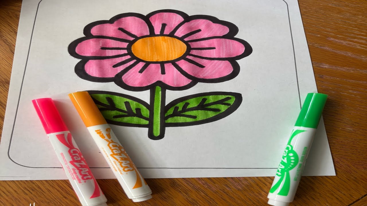 Coloring a flower with CraZArt Markers 1