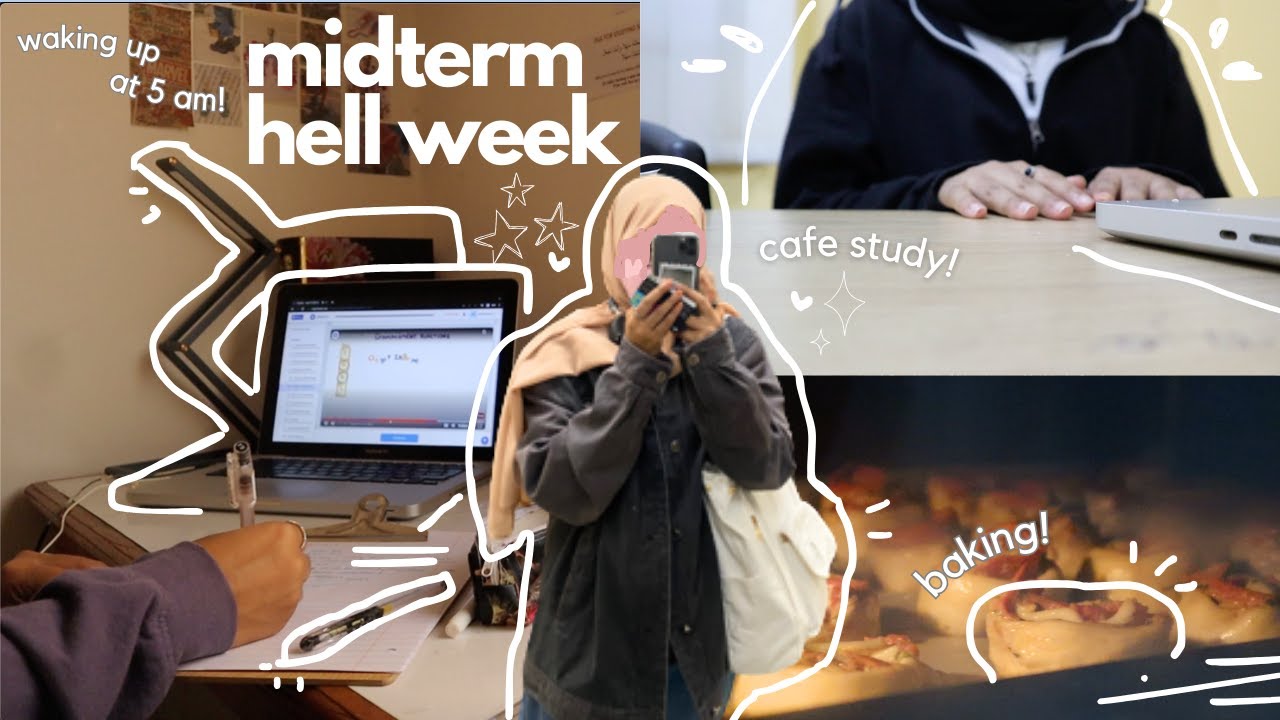 PRODUCTIVE STUDY VLOG ₊˚ 👩🏻‍💻🖇✧ waking up at 5 am, midterms hell week & baking! | shs diaries 📚