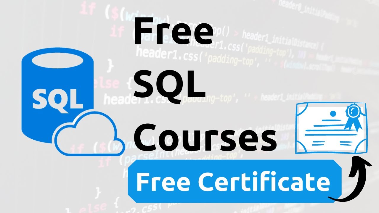 Free SQL Online Courses with Certificate | SQL Tutorial for Beginners