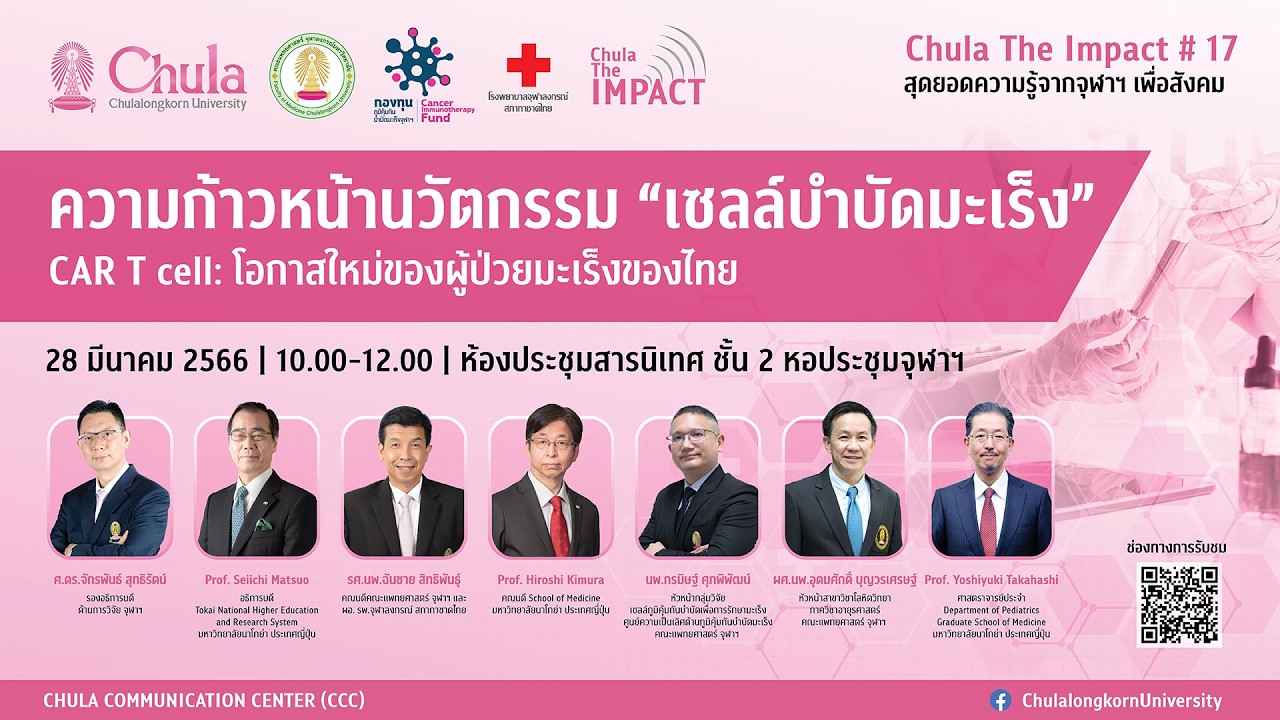ความก้าวหน้าด้านมะเร็งของไทยนวัตกรรม เซลล์บำบัดมะเร็ง CAR T cell