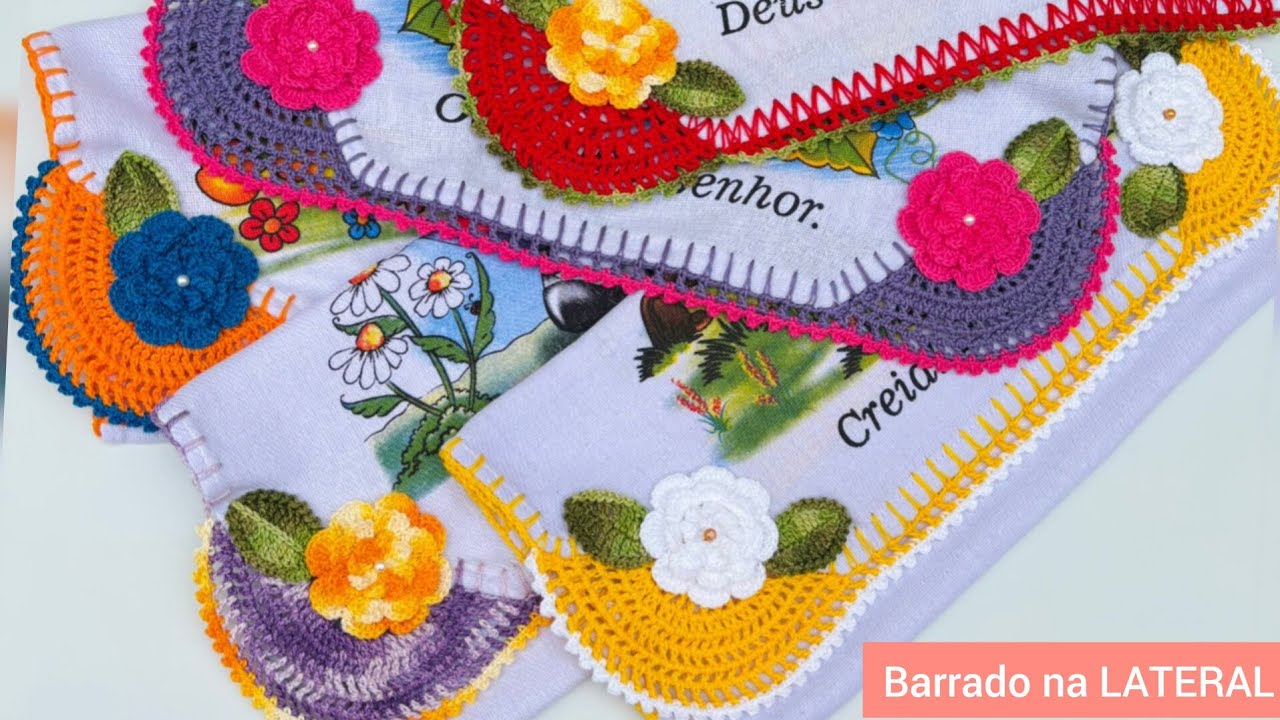 #13 Barrado  na LATERAL facil#croche #crochet #barradinho #barradopanodeprato