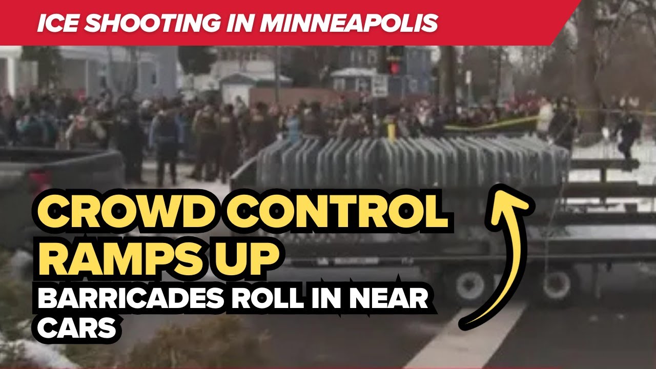 Barricades brought in as police tighten perimeter at Minneapolis ICE scene