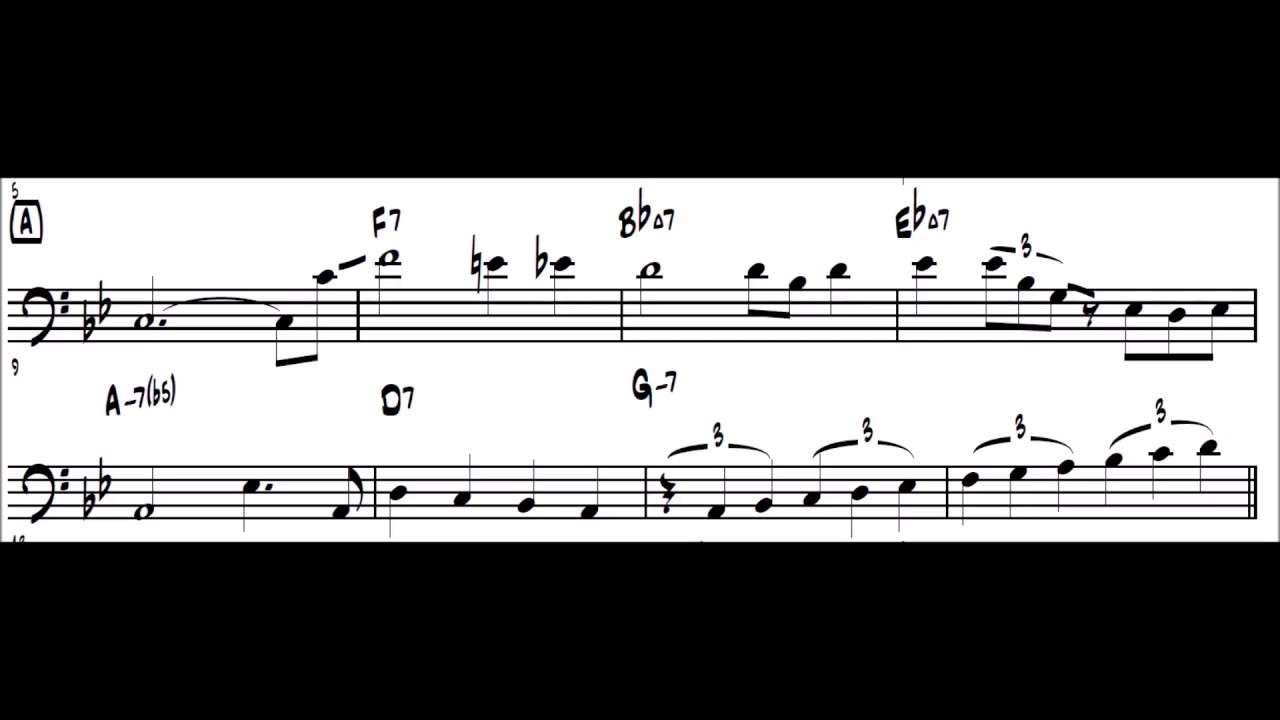 Autumn Leaves (monatural) Scott LaFaro Transkription