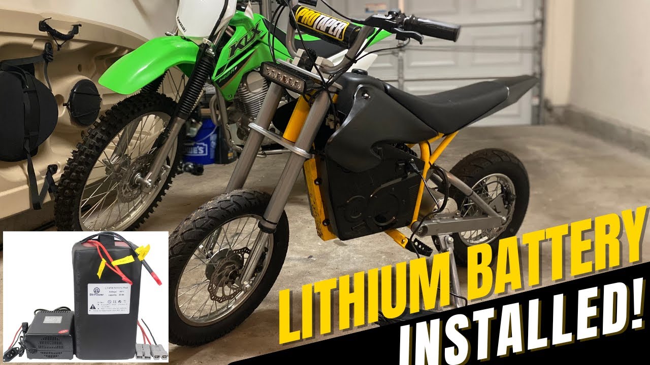 Установка литиевого аккумулятора Razor MX650 BTR Power | Бесщёточный двигатель Kunray 48 В 20 Ач ...