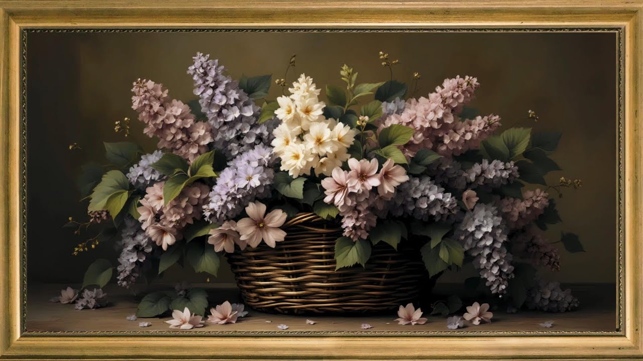 Lilac: Blooming with Grace: Ambient art frame TV: Floral  spring collection