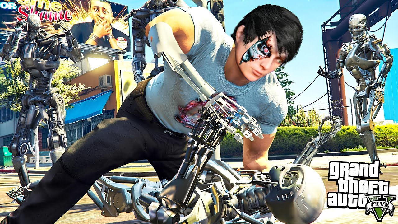 ကျွန်တော် Terminator စက်ရုပ်တွေကို ထိန်းချုပ်ခဲ့တယ် | Controlling Terminators GTA V | SMART On Live