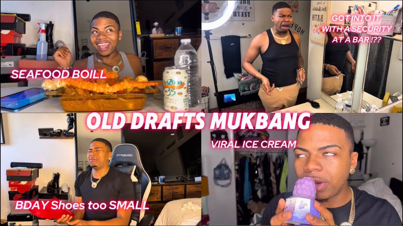 GOING THROUGH OLD DRAFTS SEAFOOD MUKBANG 