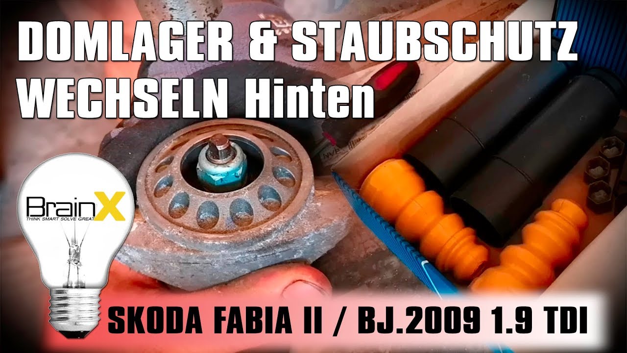 Stoßdämpfer Domlager Staubschutz hinten wechseln SKODA Fabia 2