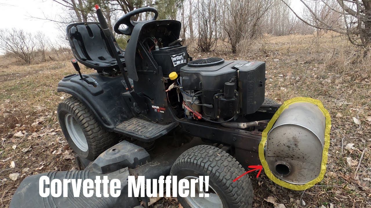 Putting a car exhaust on a lawn mower
