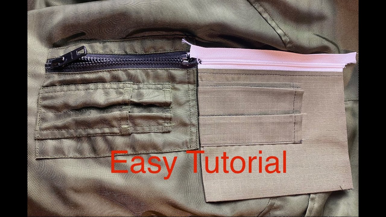 Bomber Jacket Sleeve Pocket, Fast & Easy sewing Tutorial
