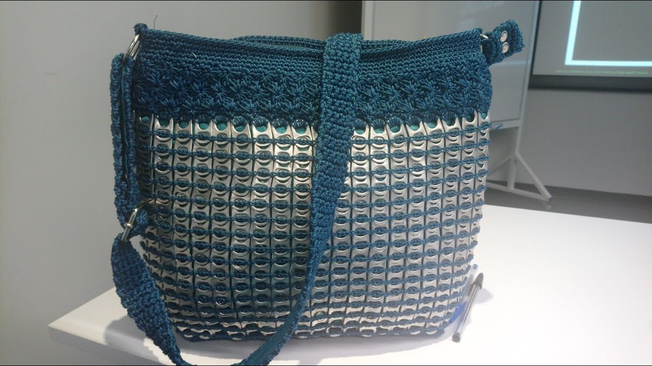 Bolso tejido a crochet Con  Fichas o Anillas/ LunaDelCrochet