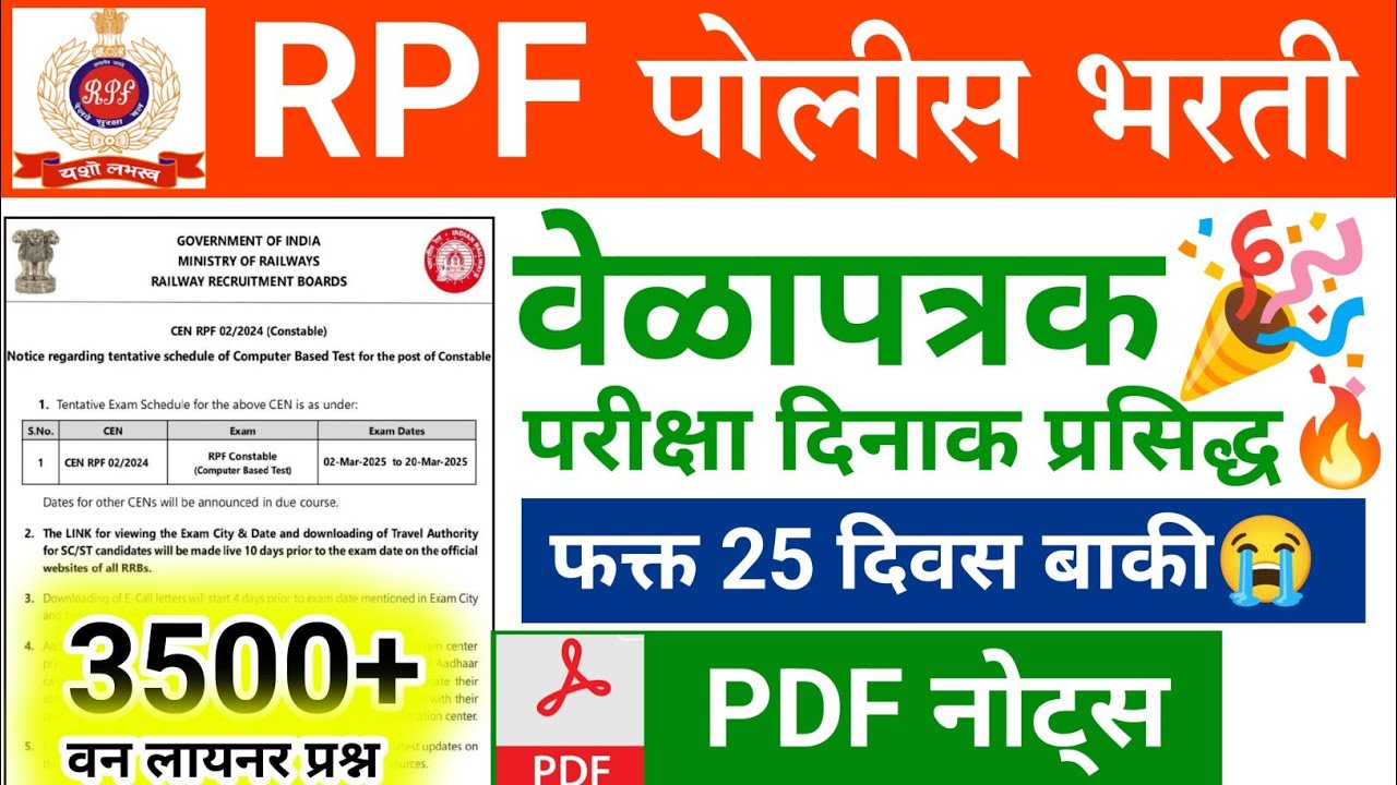 RPF Constable Exam Date | rpf constable exam date 2024 | rpf constable exam date 2025 | rpf exam