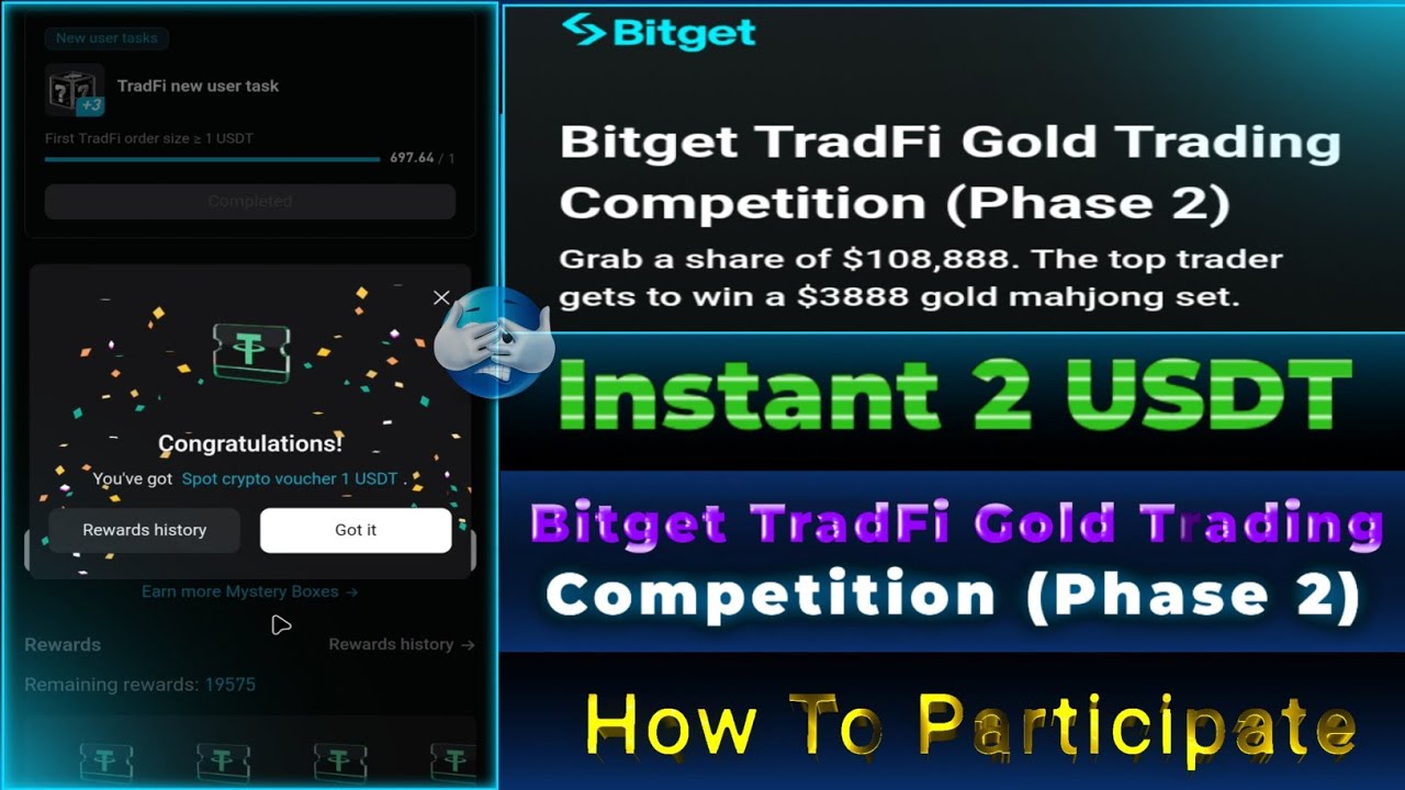 BitGet TradFi Gold Trading Competition ( Phase 2 ) Complete Simple Tasks Earn Crypto Reward || How..