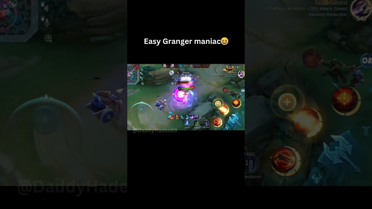 Easiest maniac with Granger #mlbb #mobilelegends #granger #maniac #shorts