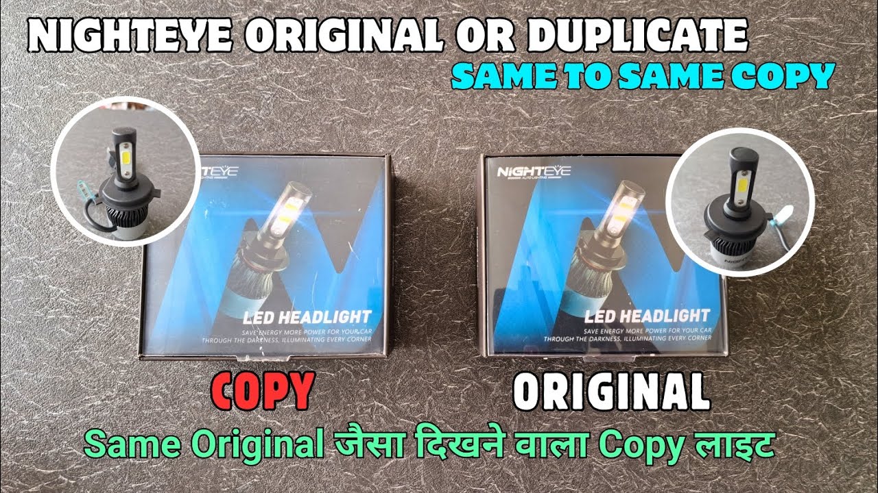 Nighteye Original vs Copy Led Headlight Bulb | Original Or Fake |#led  @NITROX MOTOBIKER