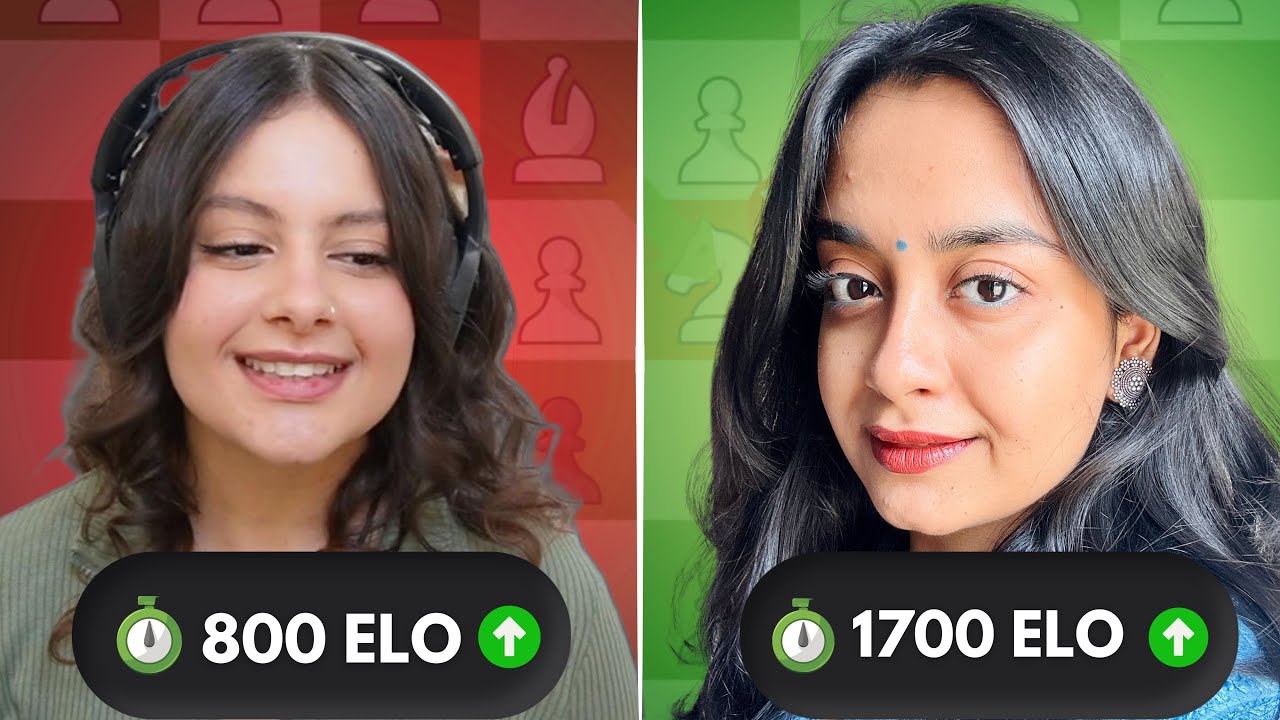 800 ELO против 1700 ELO. Безумие! Быстрые шахматы! В чём разница??🤔@Guzelq