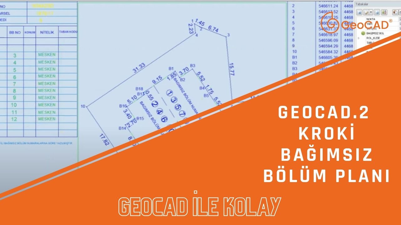GeoCAD.2 Kroki Bağımsız B&ouml;l&uuml;m Planı