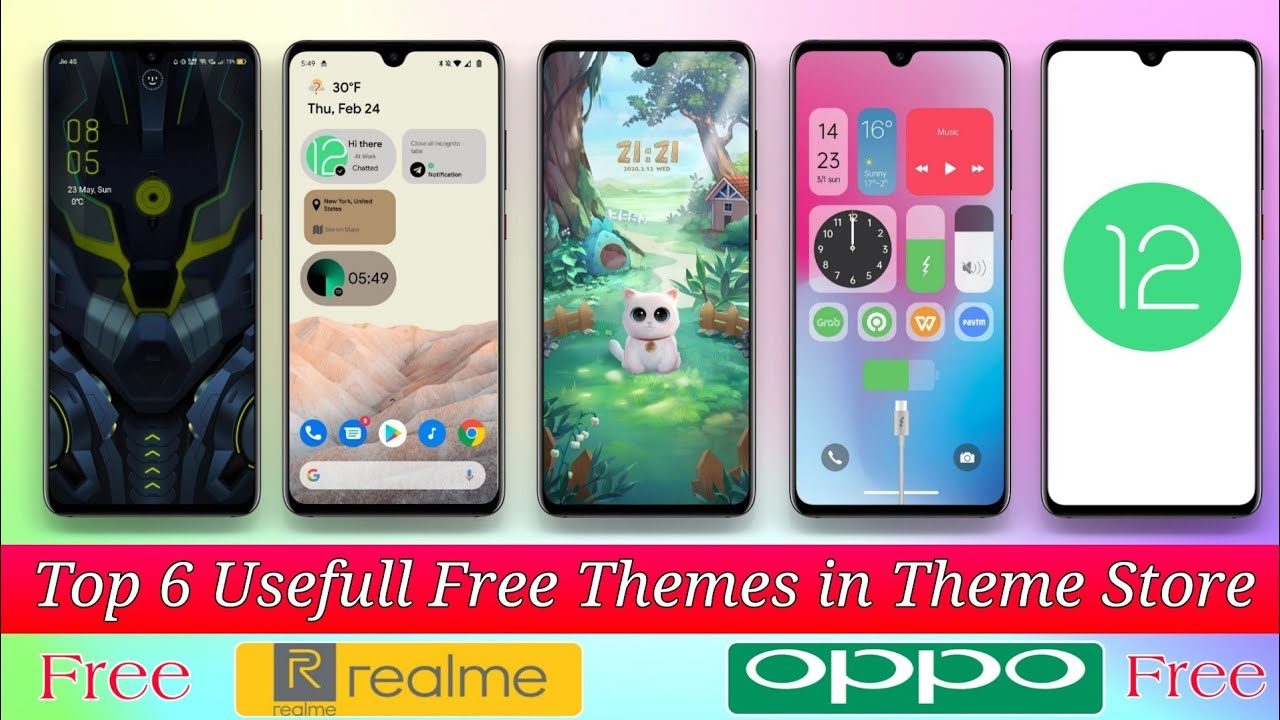 Realme and Oppo Top 6 Usefull Free Themes in Theme Store | Realme New theme | Oppo new theme