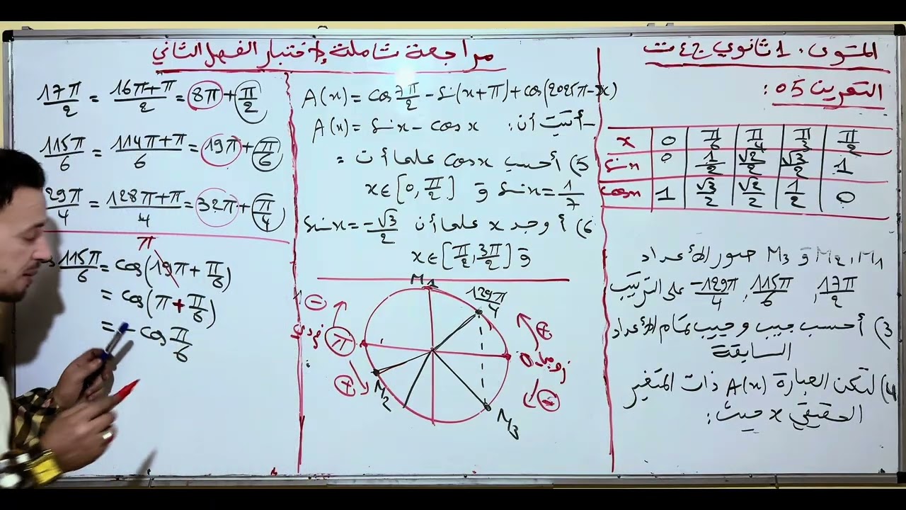 المراجعة الشاملة لإختبار الفصل الثاني تمرين رقم 05