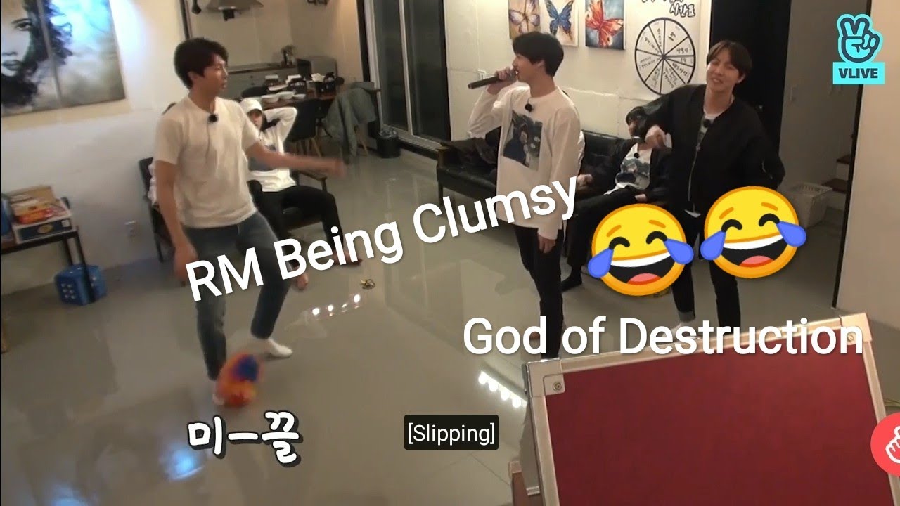 RM Being Clumsy / God of Destruction.. Cute Namjoon moments of Clumsiness 😂😚😚💜 #RM #BTS