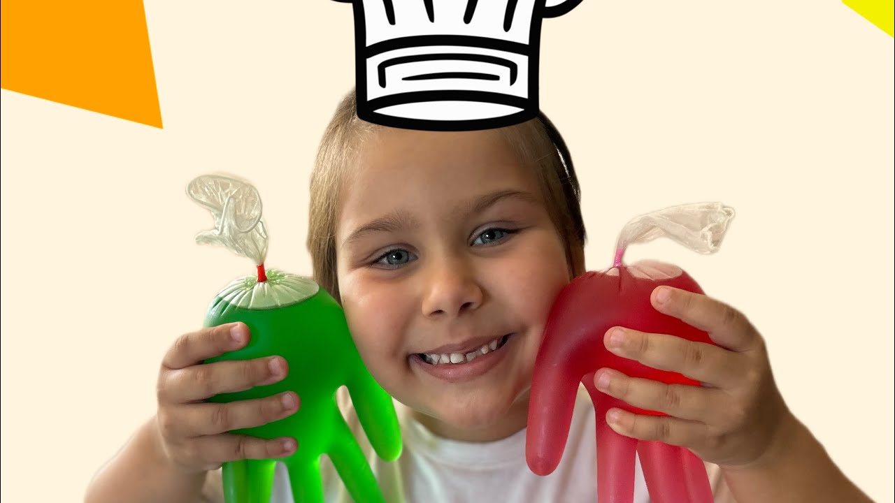 Isabel tentou fazer gelatina no formato de luva, será que deu certo?                            