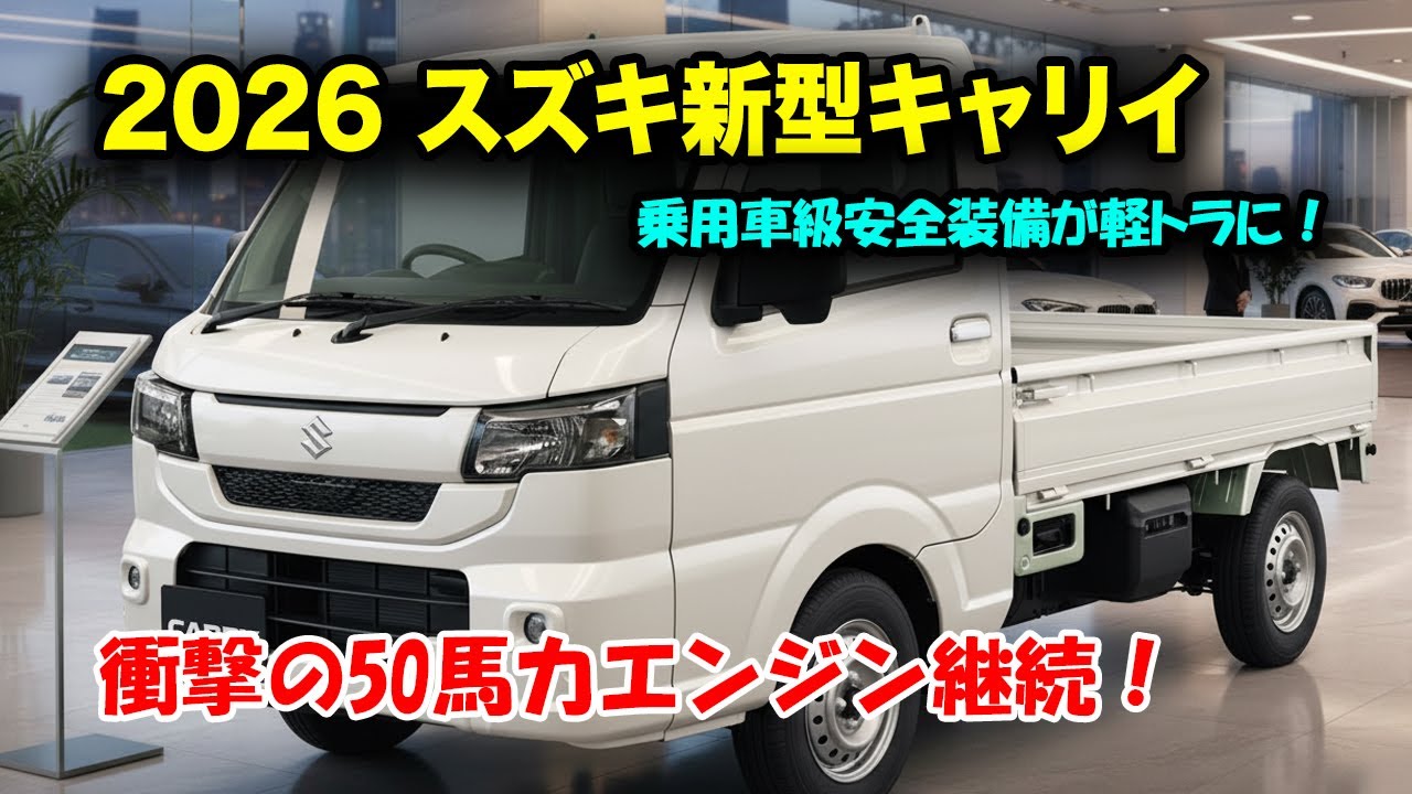 スズキ新型キャリイがスゴイ、乗用車級安全装備搭載！ハイゼット超えの性能、価格差はわずか5万円の衝撃！