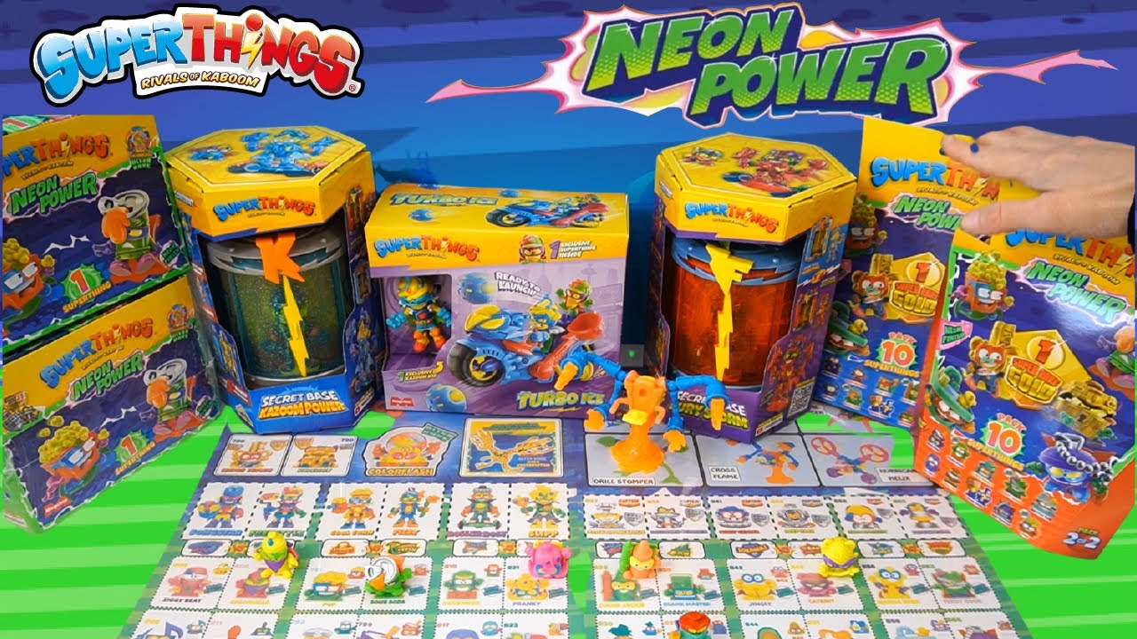 ⚡😍Superthings Neon Power 💥 PLANTILLA Y UNBOXING PACKS DE 10