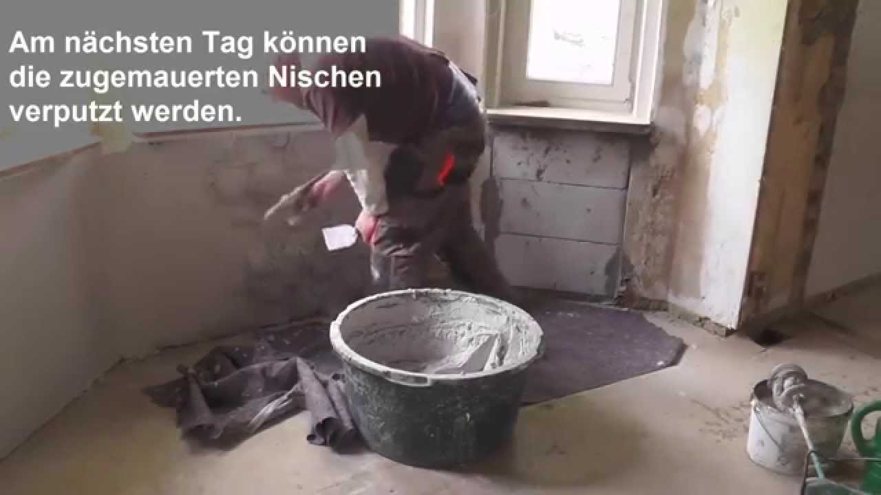 Apsenhaus Sequenz25 – Heizkörpernischen zumauern
