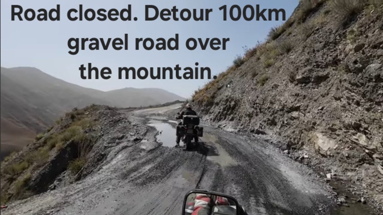 18. I lost Julien. Flat tire. Road closed. Detour. Somg kul lake road.