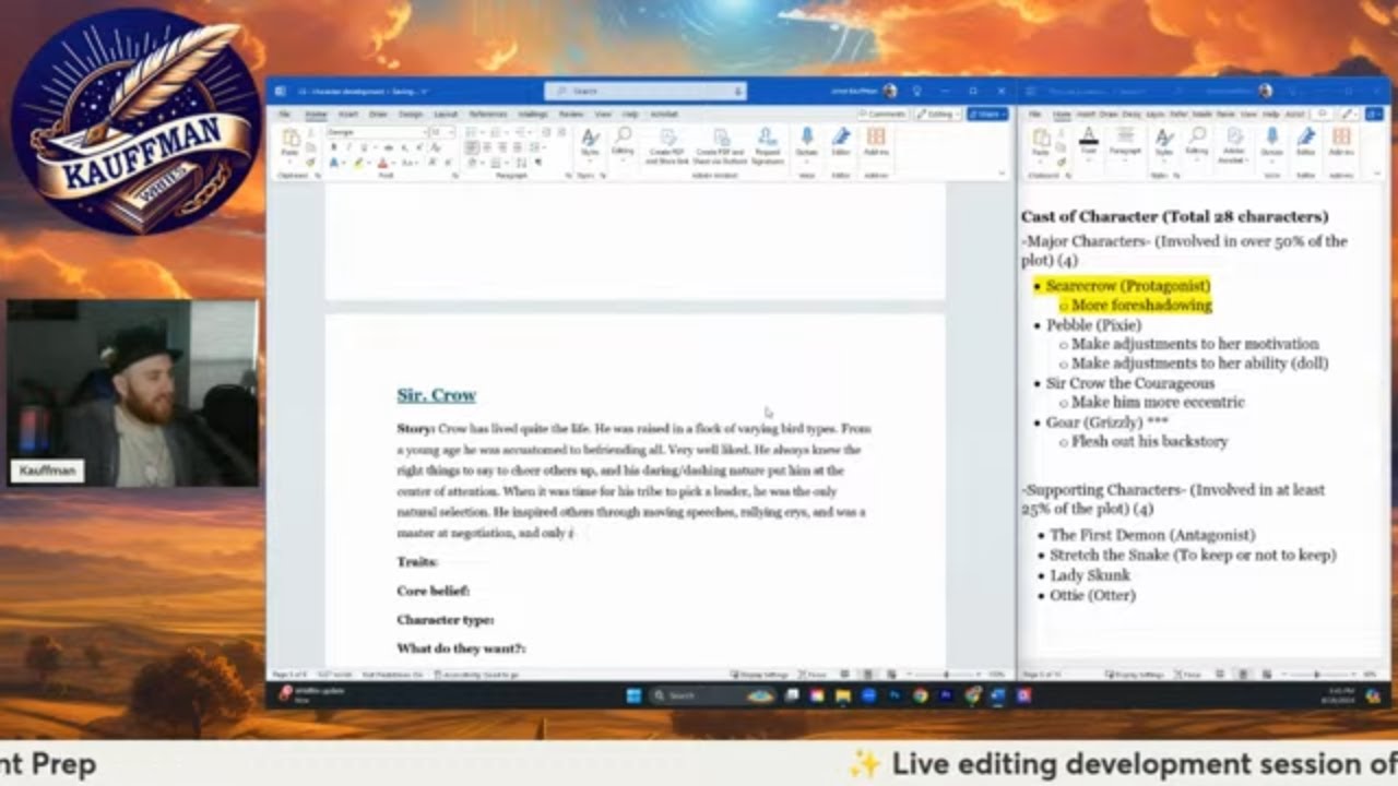 Live editing development session | a writer coach's process | 