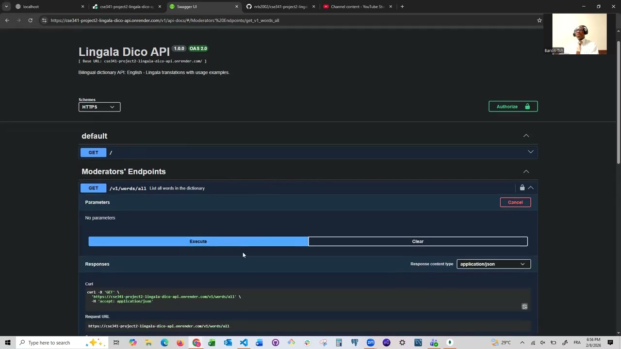 How to test my mongodb API using Swagger