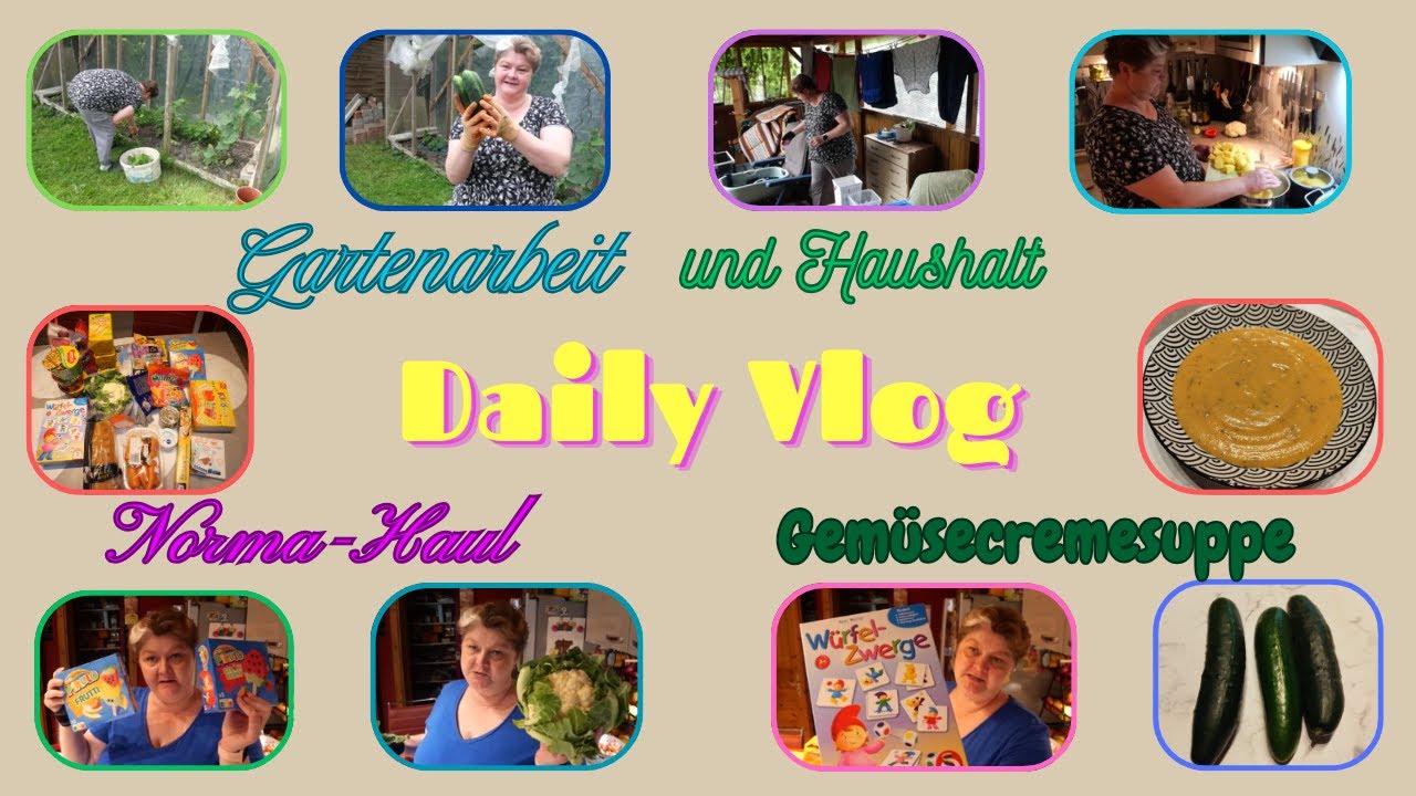 Daily Vlog / Norma-Haul / Gemüsecremesuppe / Haushalt und Gartenarbeit / Mamaalltag