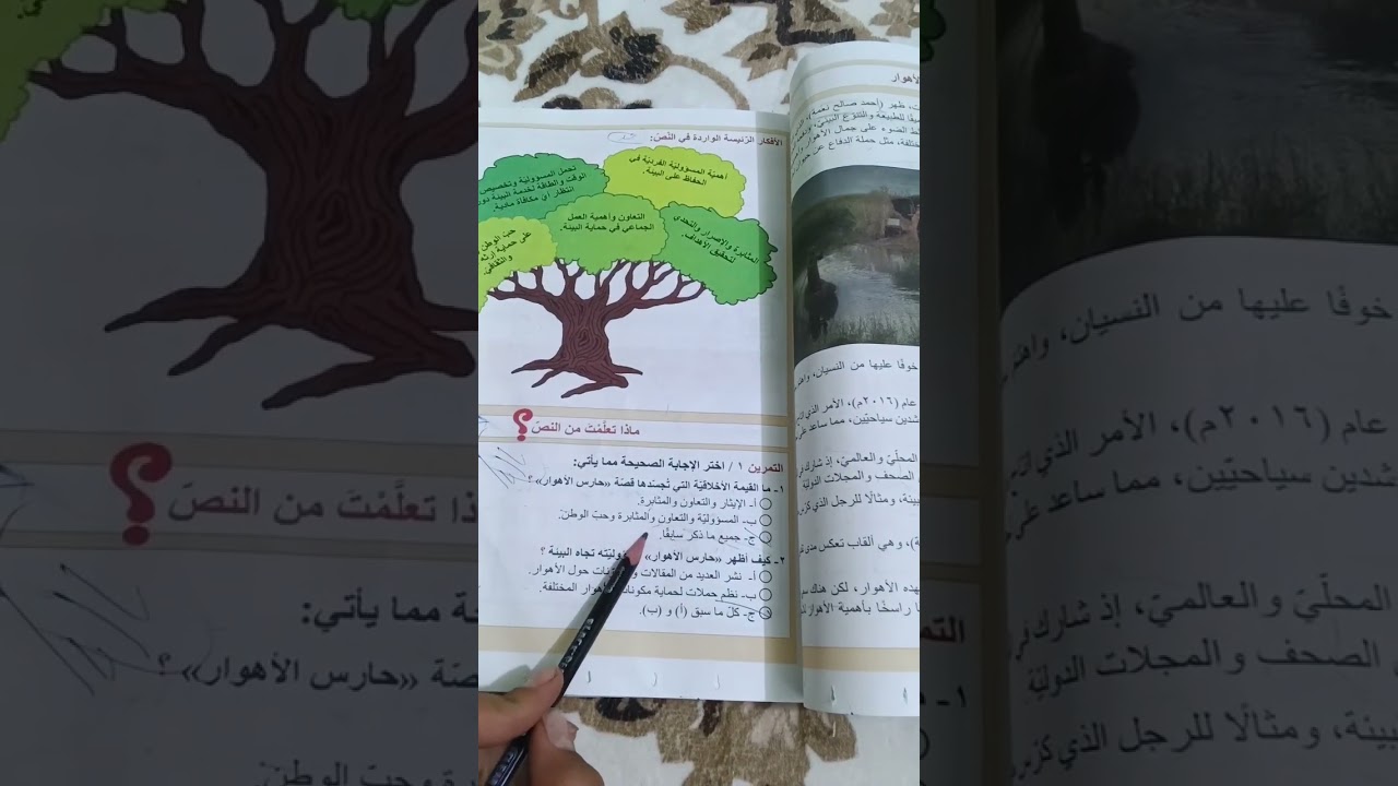 التربيه الأخلاقية للصف الثاني متوسط (حارس الاهوار) مع الحل 