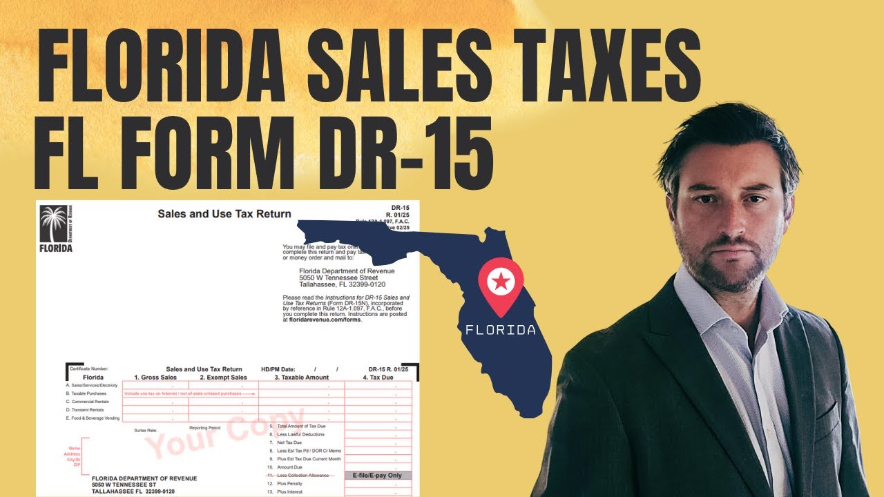 Florida Sales Tax Return Form DR-15  |  Step-by-Step Example