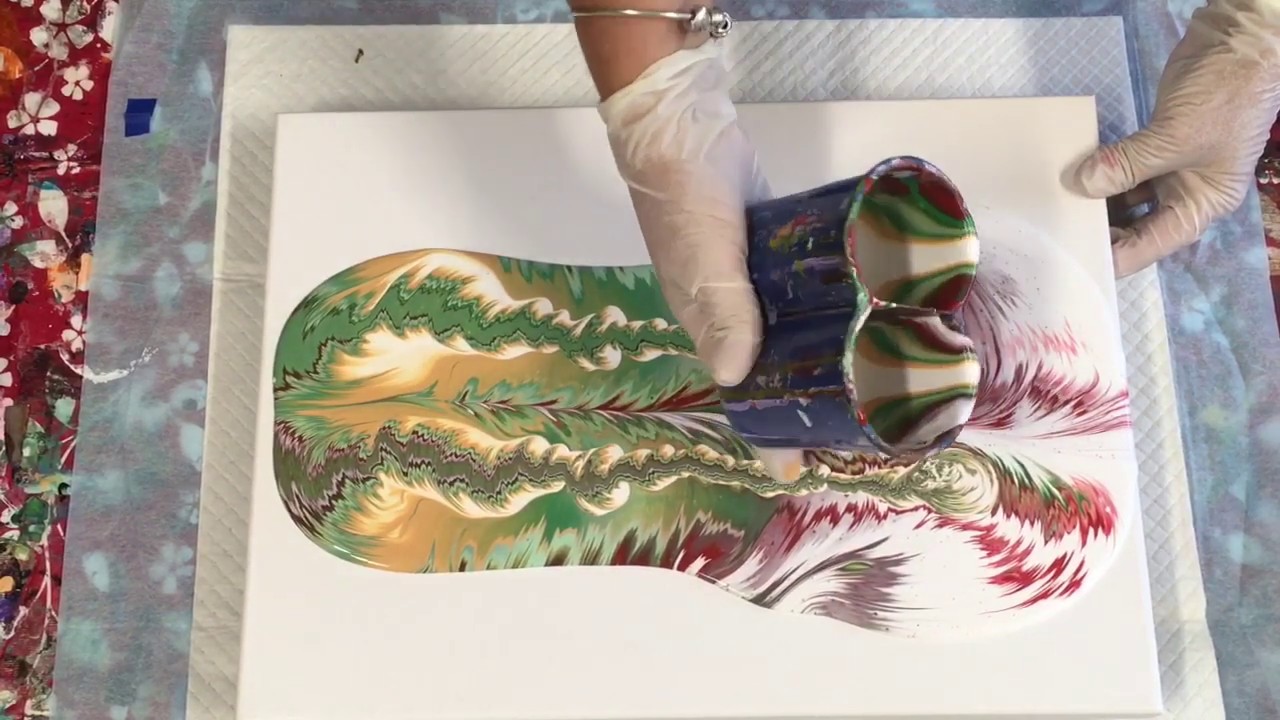 Amazing 😉 Acrylic pouring: Extreme waterfall pour/extraordinary twin cup created a little gem