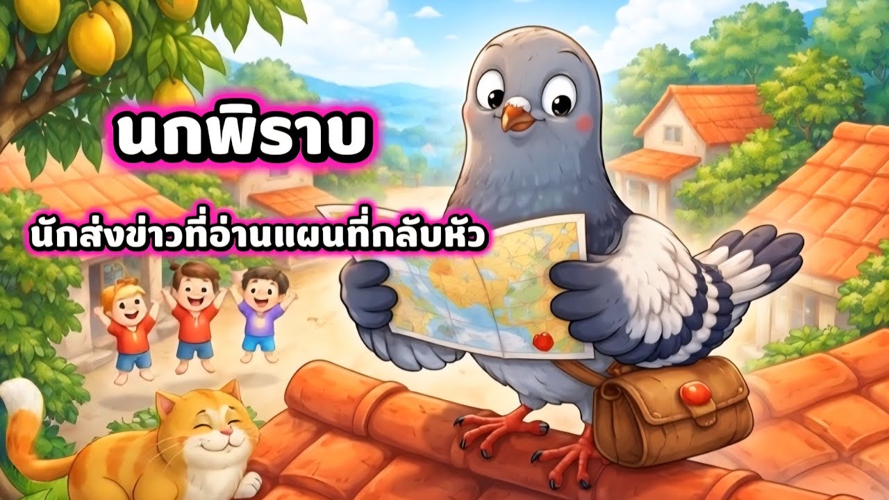 นิทานสั้นเรื่อง✨️นกพิราบ🕊นักส่งข่าวที่อ่านแผนที่กลับหัว #นิทานสนุก #นิทานสั้น #นิทานสัตว์ 