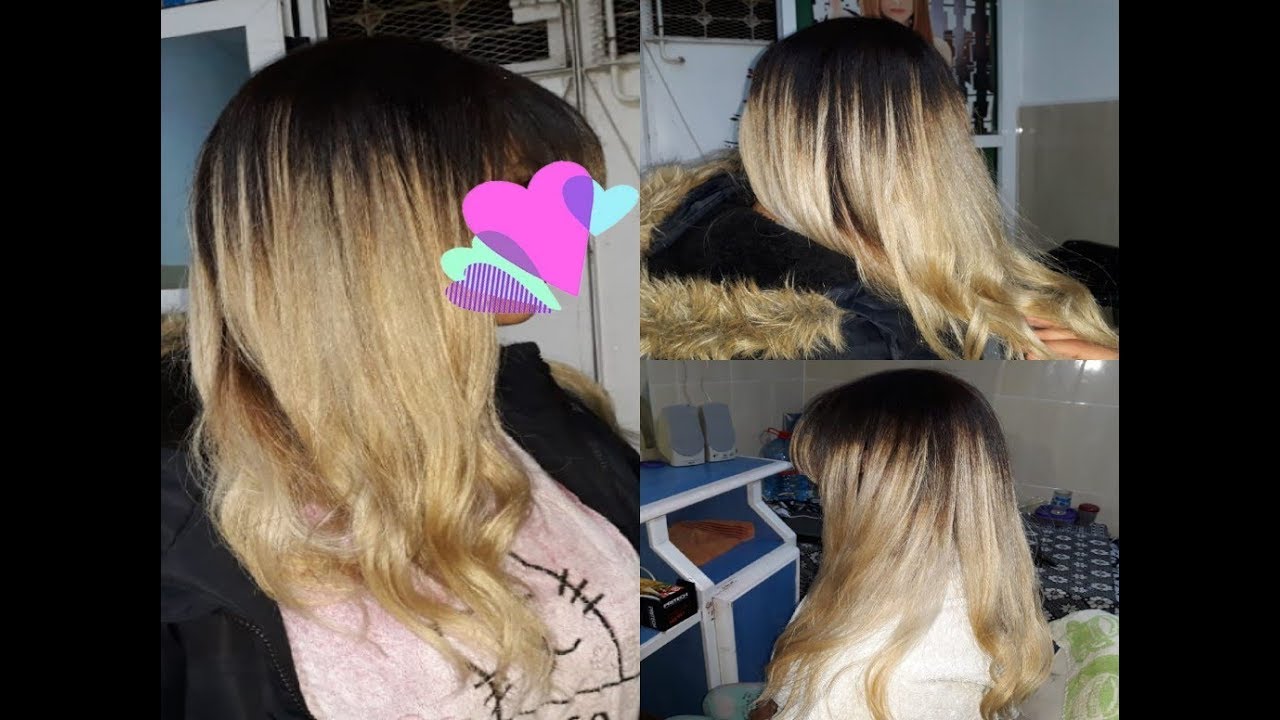 أسهل طريقة لصبغ نصف لون الشعر أشقر جذااب 💖التخلص من اللون البرتقاليOmbré Hair Tutorial
