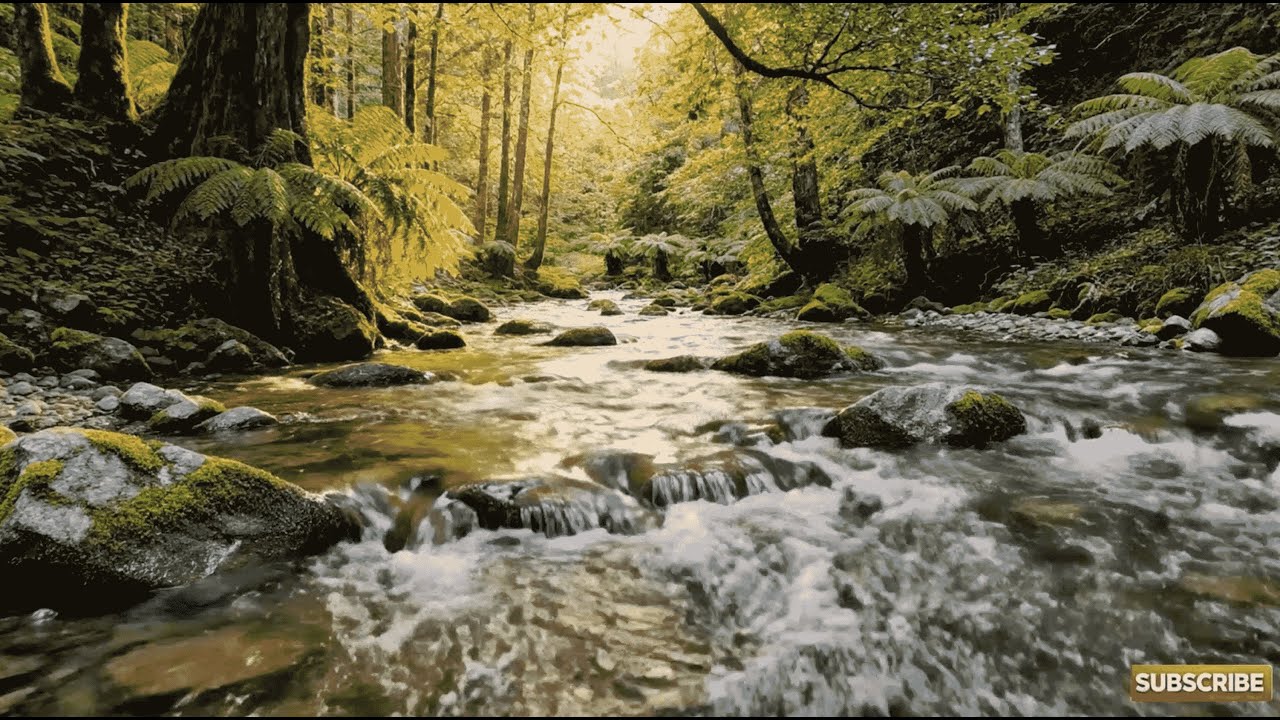 4 Hours of Relaxing River Sounds: Sunlit Forest Stream for Deep Sleep, Study & Focus