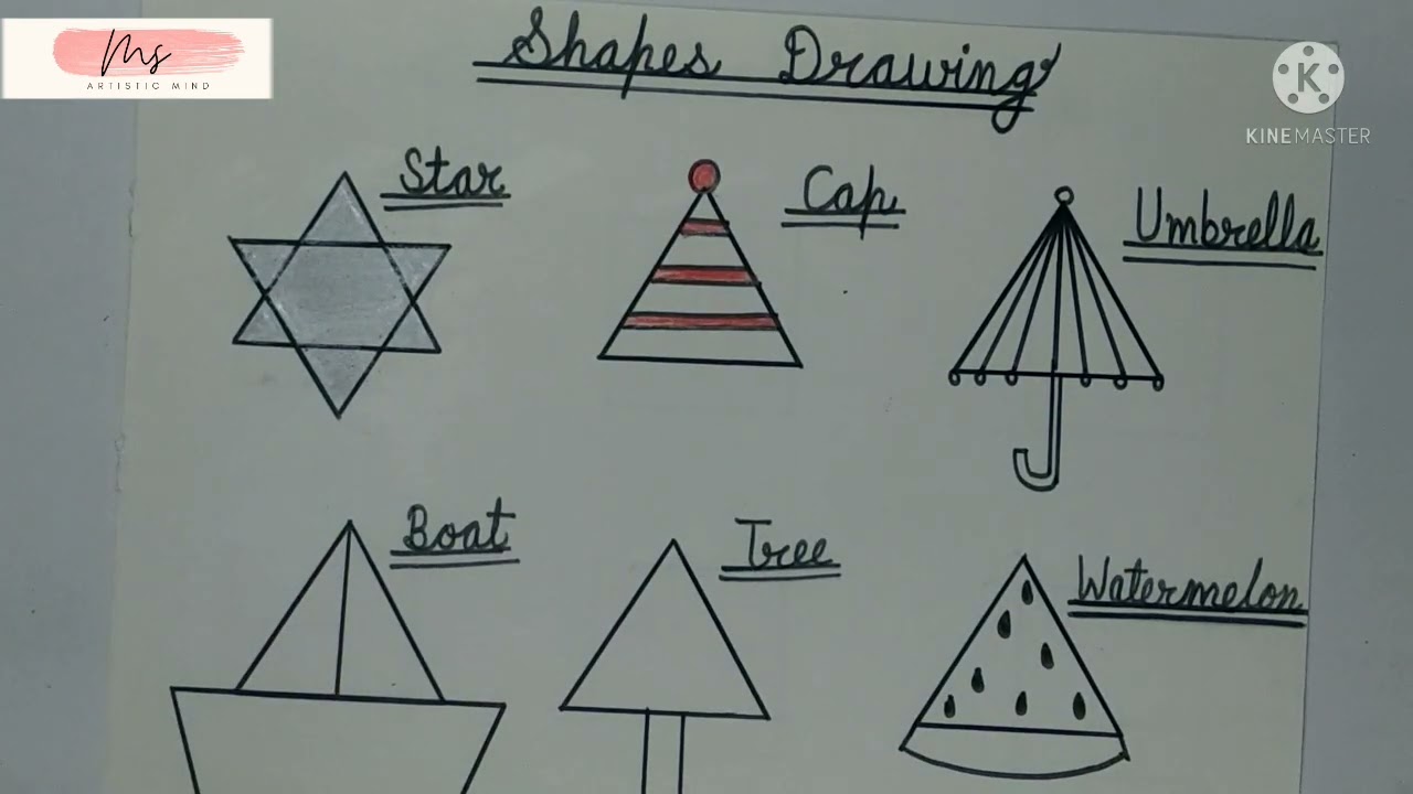 Drawing with triangle/drawing for kids/triangle shape drawing