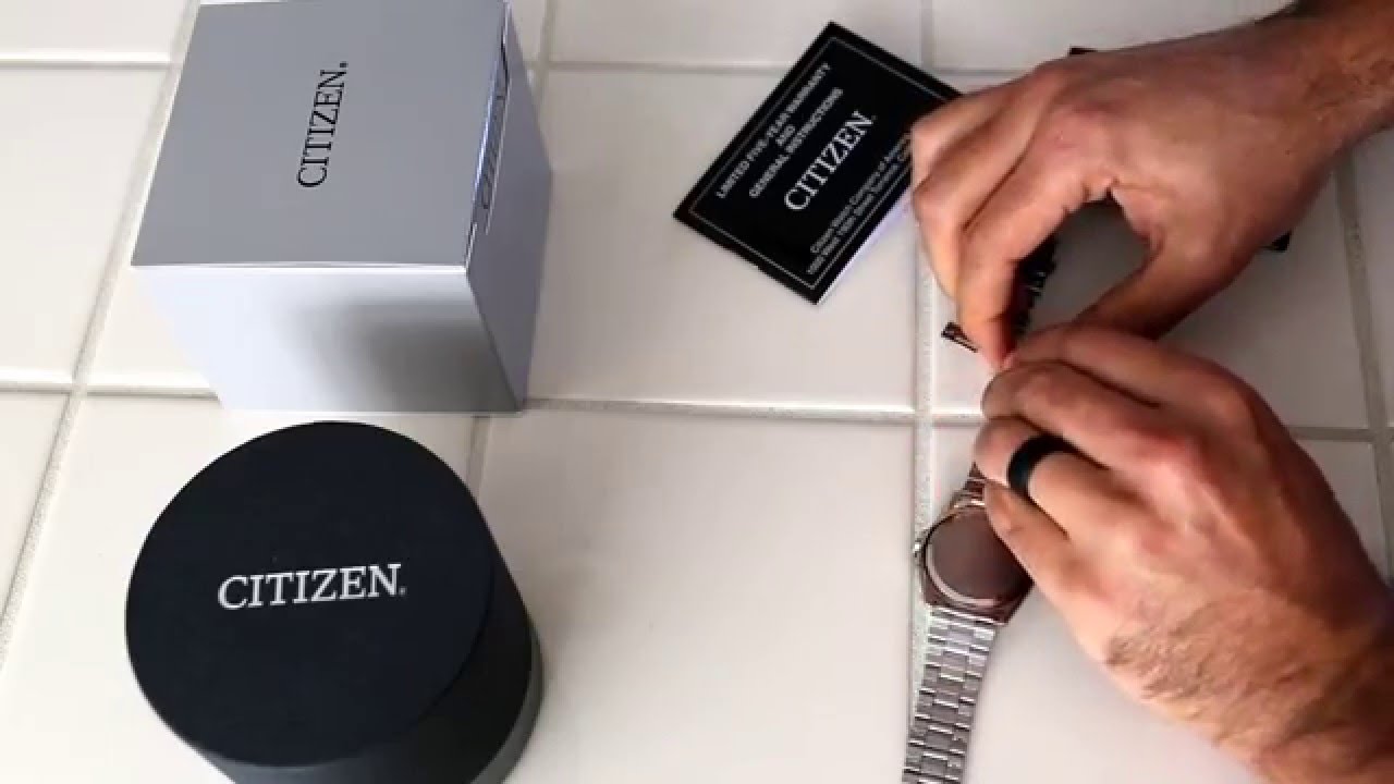 How to shorten your new Citizen watch band (non pin style) using a nail.