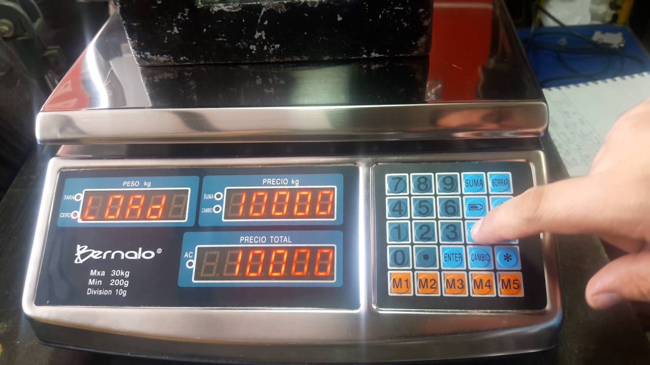 Ajuste peso (calibración) báscula Bernalo modelo ACS 30/15 acero