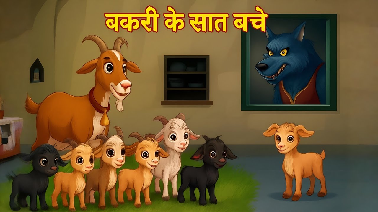 बकरी के सात बच्चे | Hindi kahani | Panchtanra kahani | Dadi Maa Ki Kahani #animal #cartoon #video #