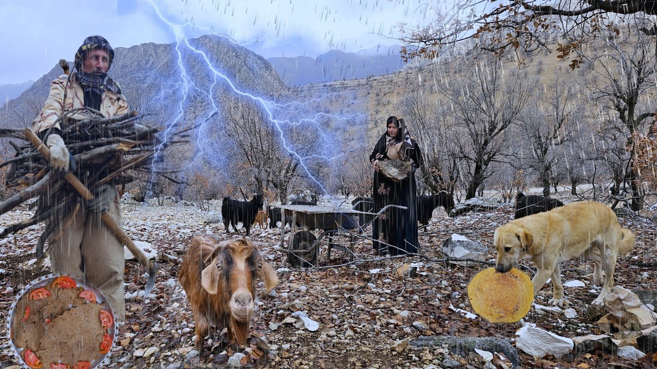 The nomads' terrible nightmare! 😱Rain and brutal storms⛈️ Nomads collect firewood to survive